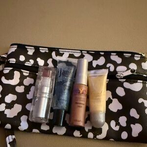 Jane Iredale Black and White Polka Dot Cosmetic Bag